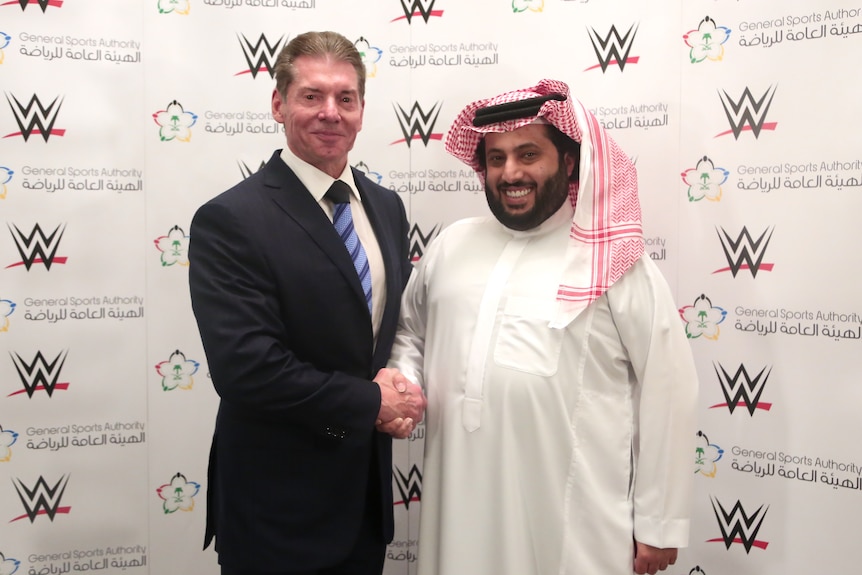 Vince McMahon with Saudi Arabian Minister for Sport