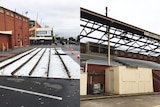 A grandstand roof at Glenelg Oval was blown off in the wind