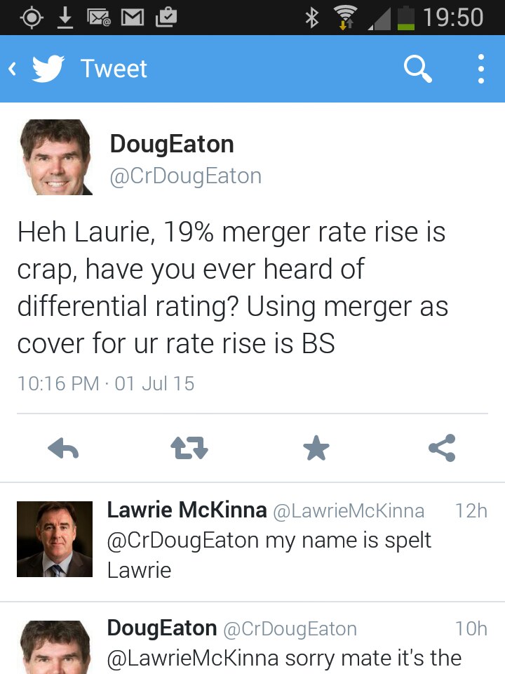 Doug Eaton takes to twitter
