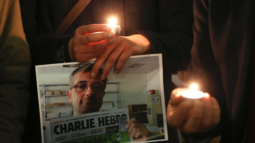 People in Brussels attend vigil for Charlie Hedbo attack victims