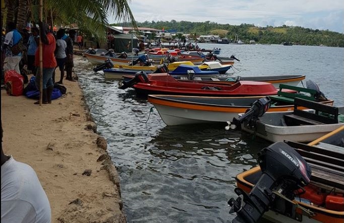 Petrol sheds destroyed by storm surges in the Solomon Islands