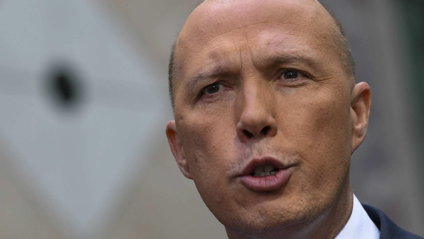 Peter Dutton speaks to the media
