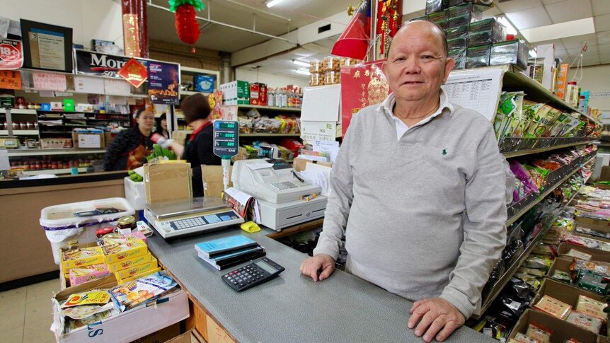 Taiwanese-Australian businessman Vincent Liu in his shop.