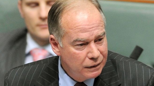 Mid-shot of Liberal backbencher Russell Broadbent talking in Parliament House on February 10, 2009.