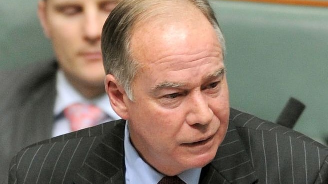 Liberal backbencher Russell Broadbent talking in Parliament House