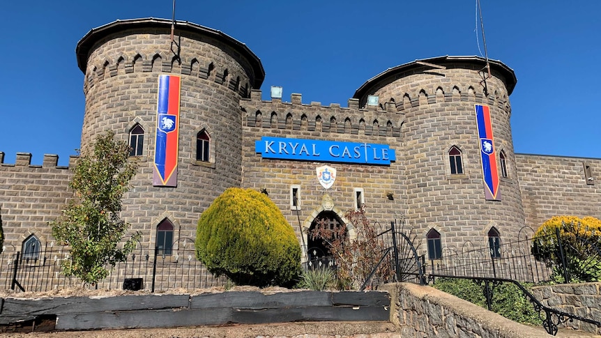 The front exterior of Kryal Castle.