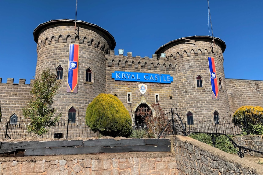 The front exterior of Kryal Castle.