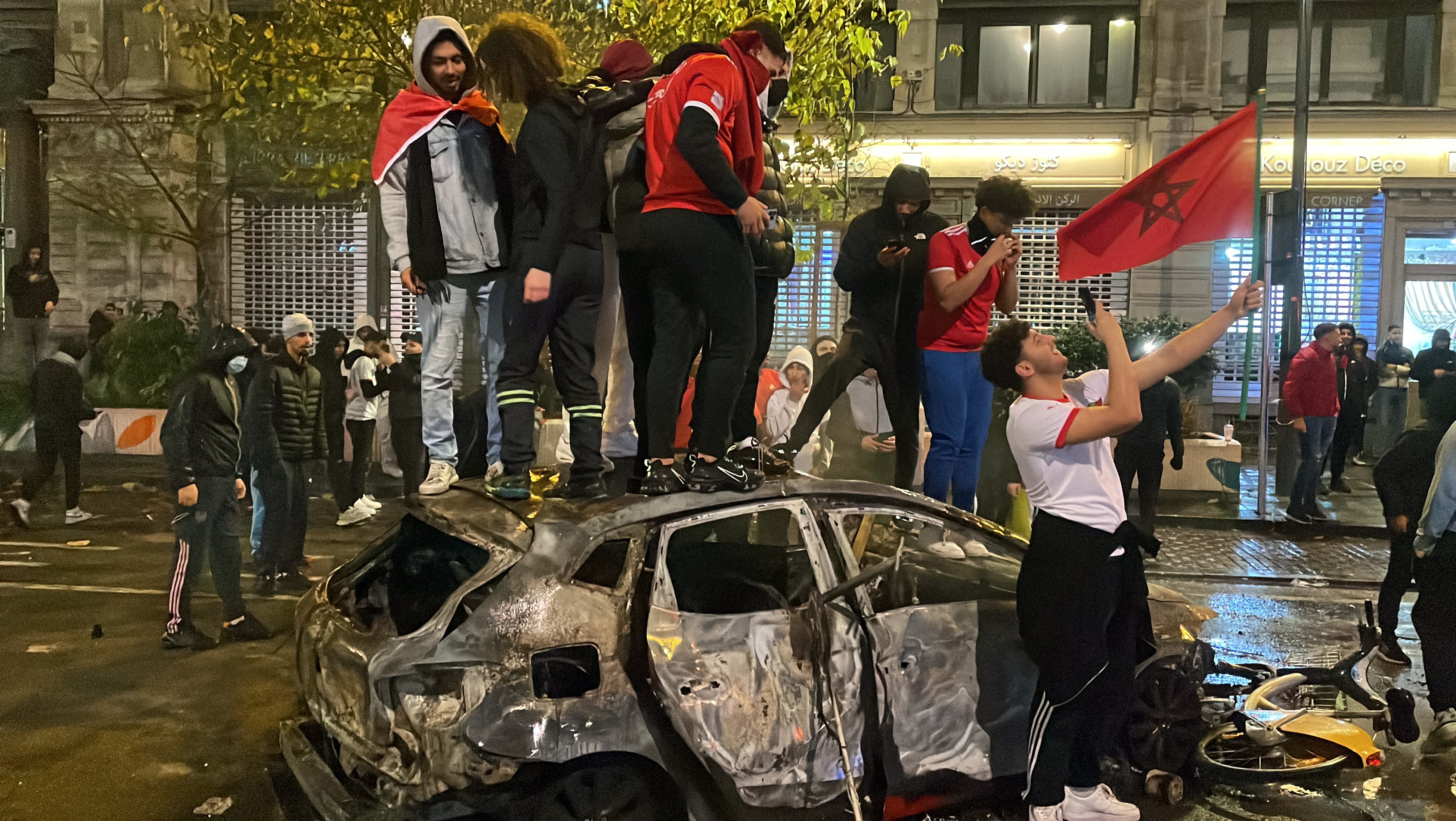 Morocco Fans Riot In Brussels After Their Team's Win Over Belgium At ...