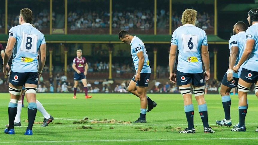 Scrums tore up the SCG turf when the Waratahs played the Reds. (Pic: AAP)