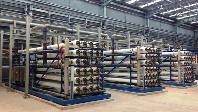 The Kooragang Recycled Water Plant reverse osmosis stacks.