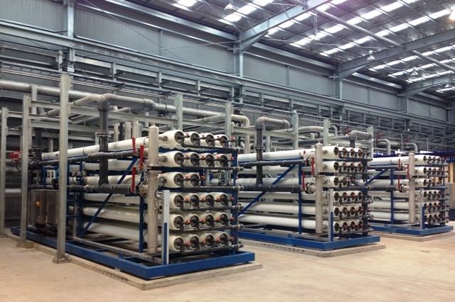 The Kooragang Recycled Water Plant reverse osmosis stacks.