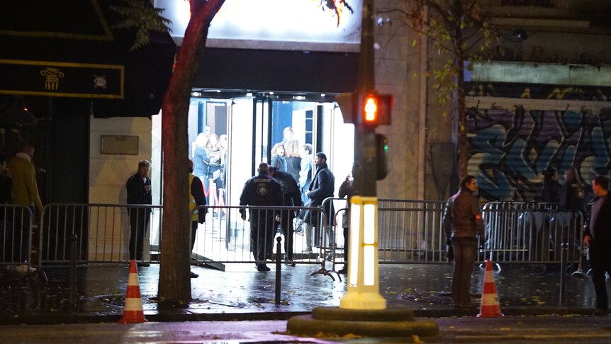 Security was tight in Paris outside the Bataclan concert hall.