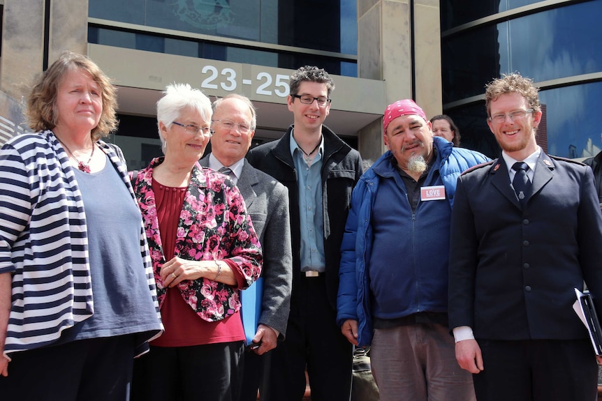 Christian protestors at Hobart Magistrates Court