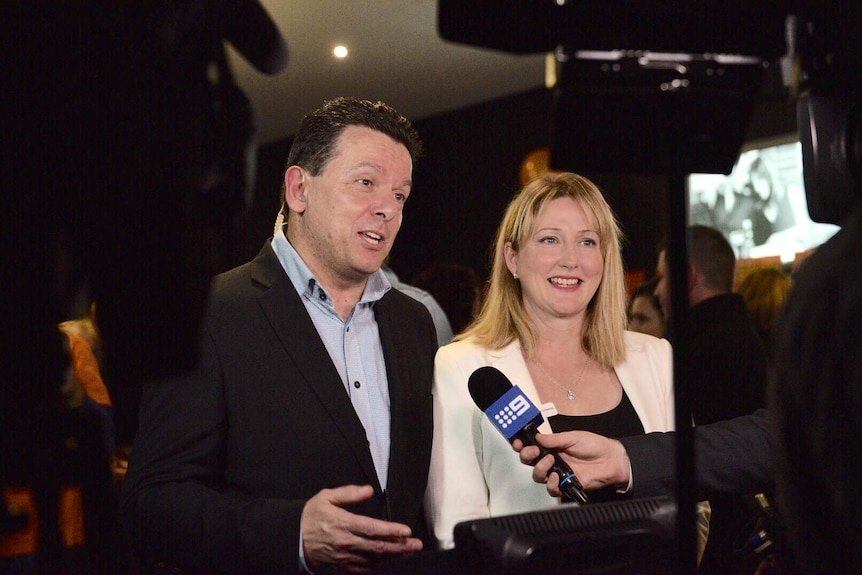 Nick Xenophon with Rebekha Sharkie.