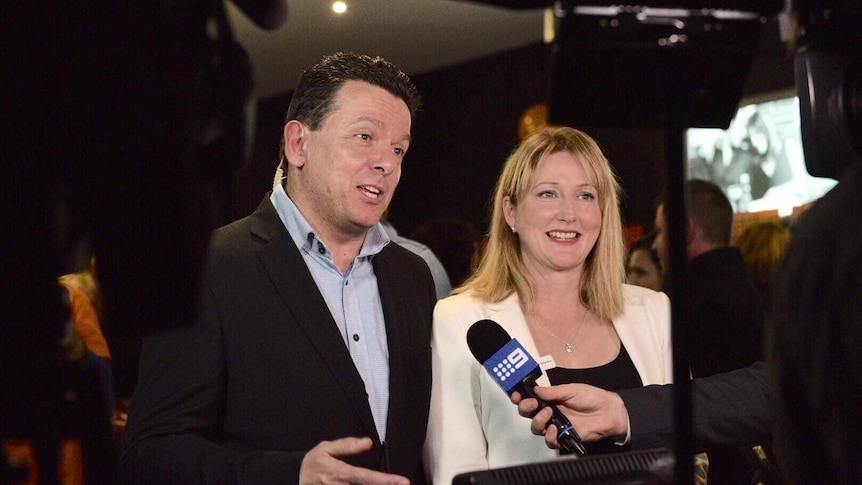 Nick Xenophon with Rebekha Sharkie.