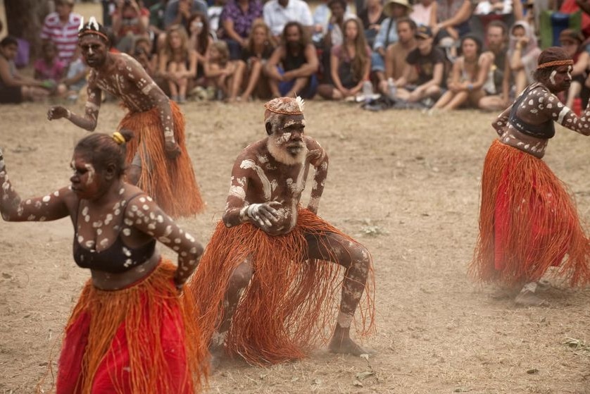 Indigenous dancers performing at the Laura Aboriginal Dance Festival in Cape York