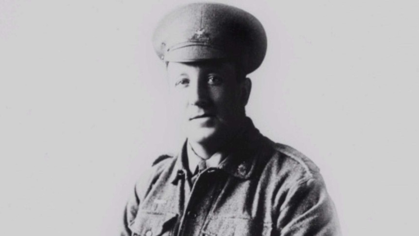 A black and white photo of Cecil Healy in uniform