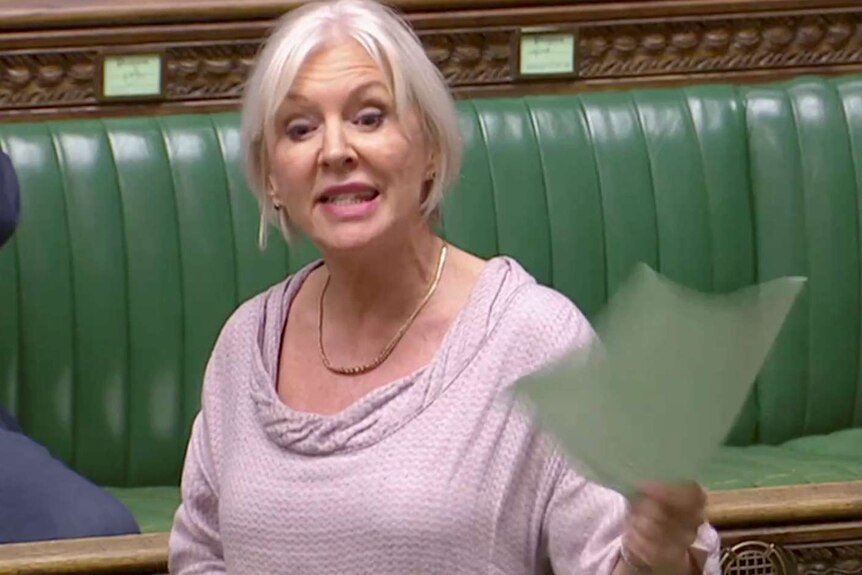 British Conservative MP Nadine Dorries speaks in UK Parliament