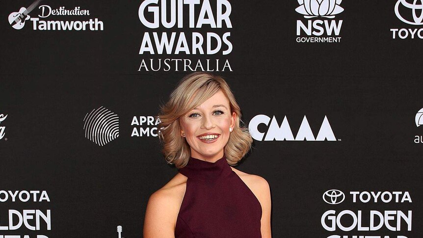 Ashleigh Dallas on the red carpet at the Golden Guitar awards.