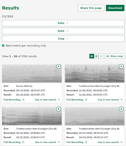 The A2O Search website offers site, date and time filters