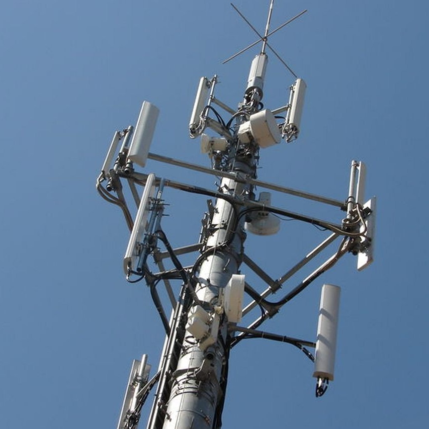 A mobile communications tower.