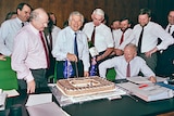 Last Cabinet meeting in the old cabinet room in 1988