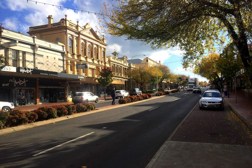 A street in a country town.