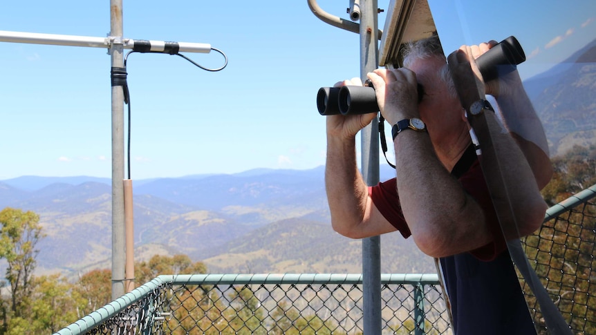 Peter Hann at Mount Tennent keeping watch for potential bushfires in the ACT.