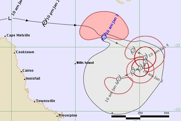 Tropical Cyclone Penny forecast track map issued at 11:40am AEST on Thursday January 3, 2019