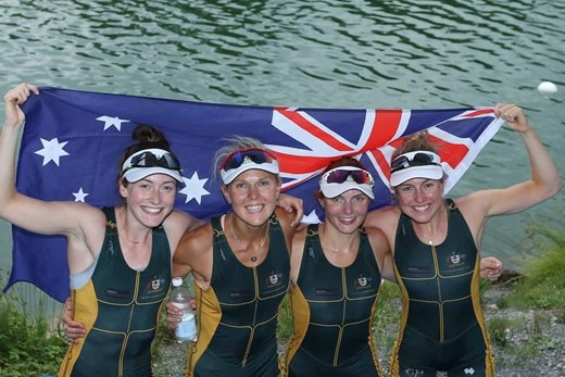Australia's lightweight quad scull crew win silver at World Championships
