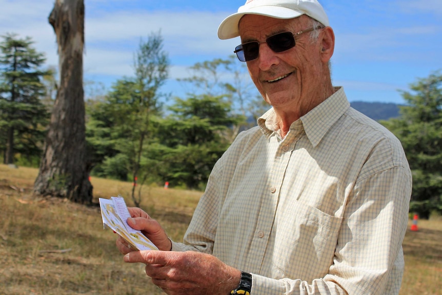 Tony Mount with an orienteering map