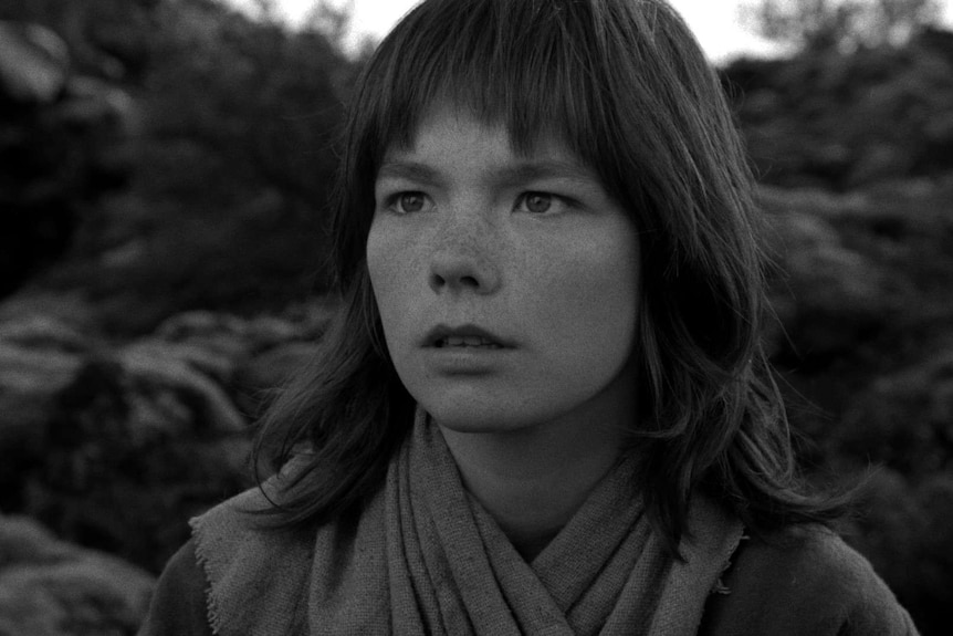 A young freckly Bjork in the Icelandic film The Juniper Tree