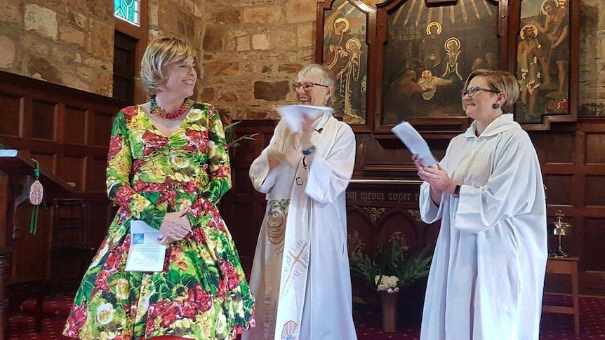 Josephine inside a Church during her new naming ceremony.