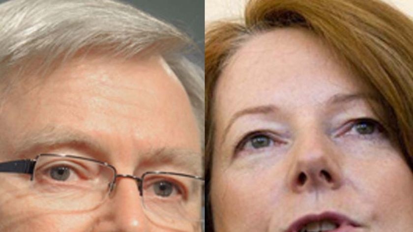 Kevin Rudd and his deputy Julia Gillard