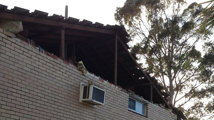 Flats damaged by storm in Como 17 July 2013