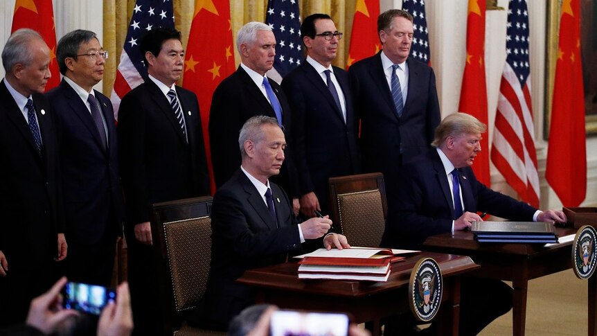 US and China sign phase one of the trade deal.