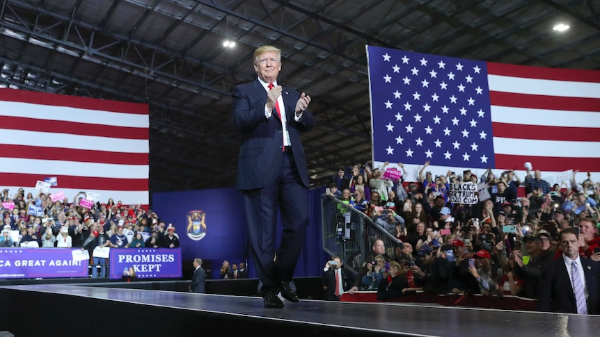 Donald Trump at a rally Michigan