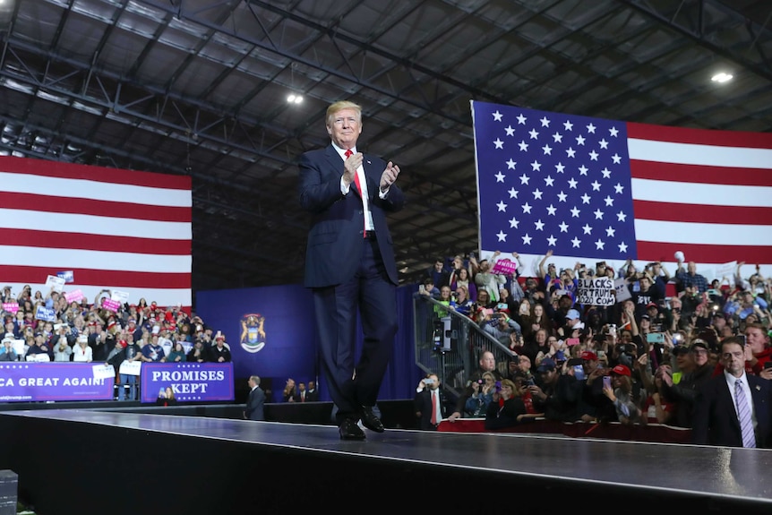 Donald Trump at a rally Michigan