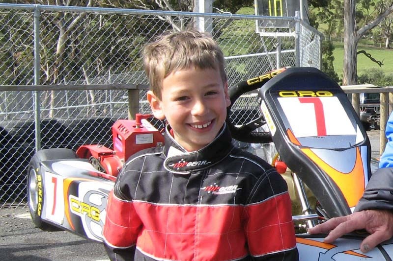 Tasmanian go-kart racer Alex Peroni as a youngster.