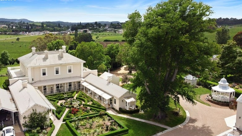 Aerial view of a rural estate.