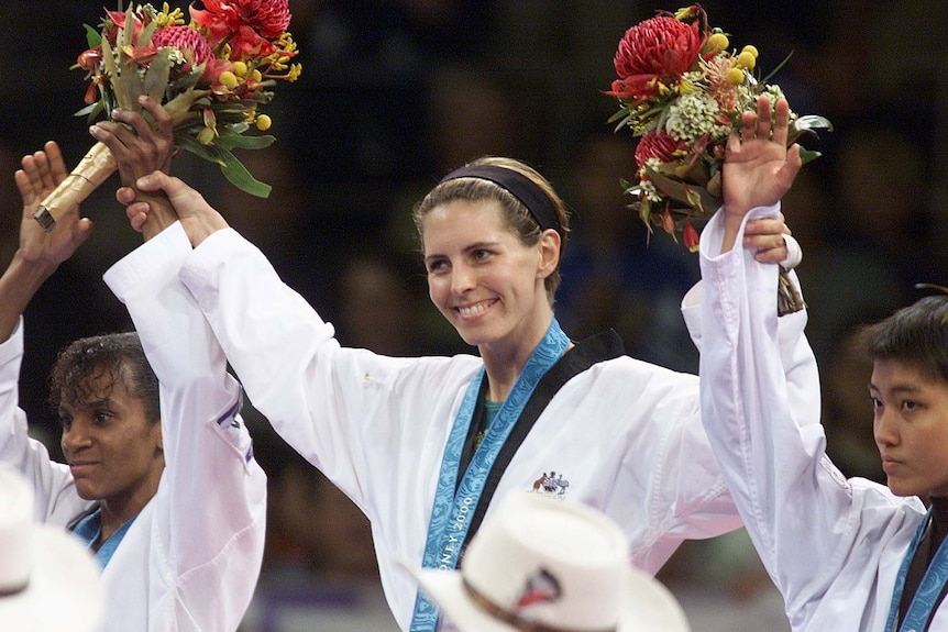 Lauren Burns wins Australia's first ever gold medal in Taekwondo at the Sydney Olympics.
