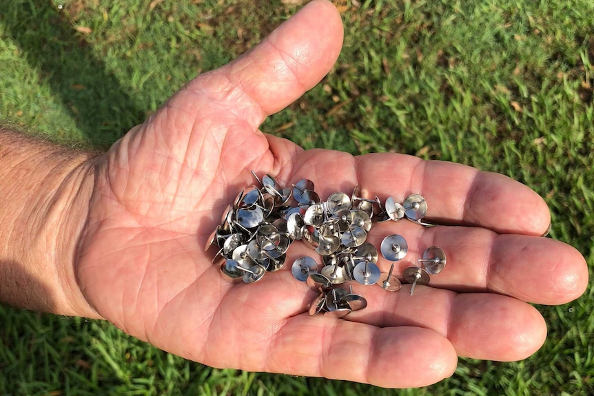 Tacks found on the road at Birkdale