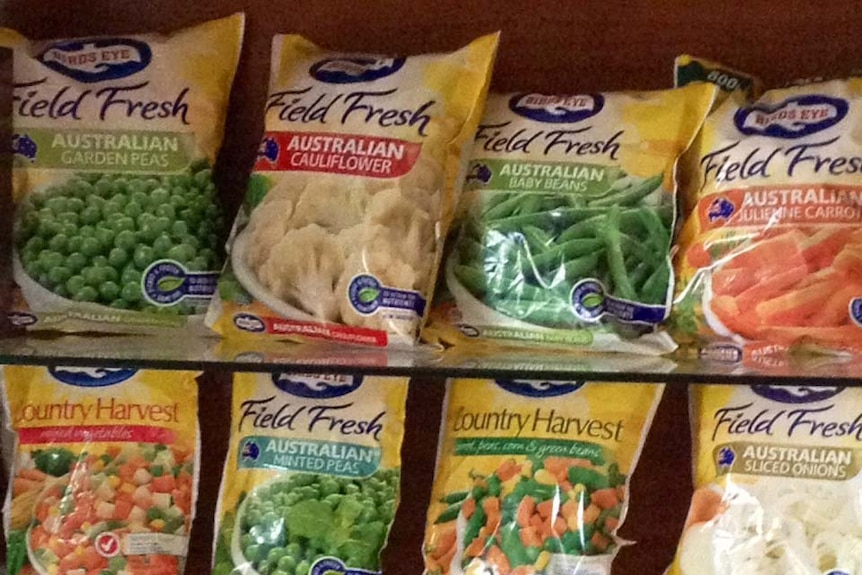 Frozen vegetable packets produced by Simplot's Devonport plant