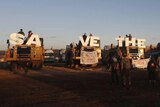 Protesters gather at the Maules Creek mine near Boggabri in northern New South Wales.