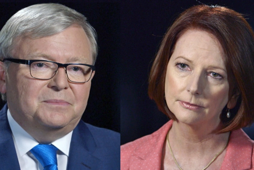 Composite of Kevin Rudd and Julia Gillard.