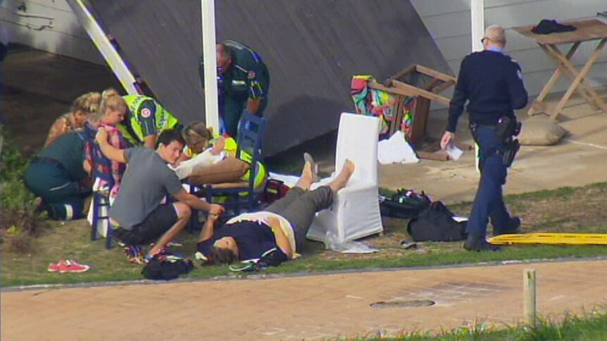 People treated after balcony collapse