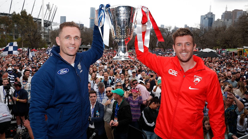 Live: Atmosphere building as Cats and Swans prepare for AFL grand final