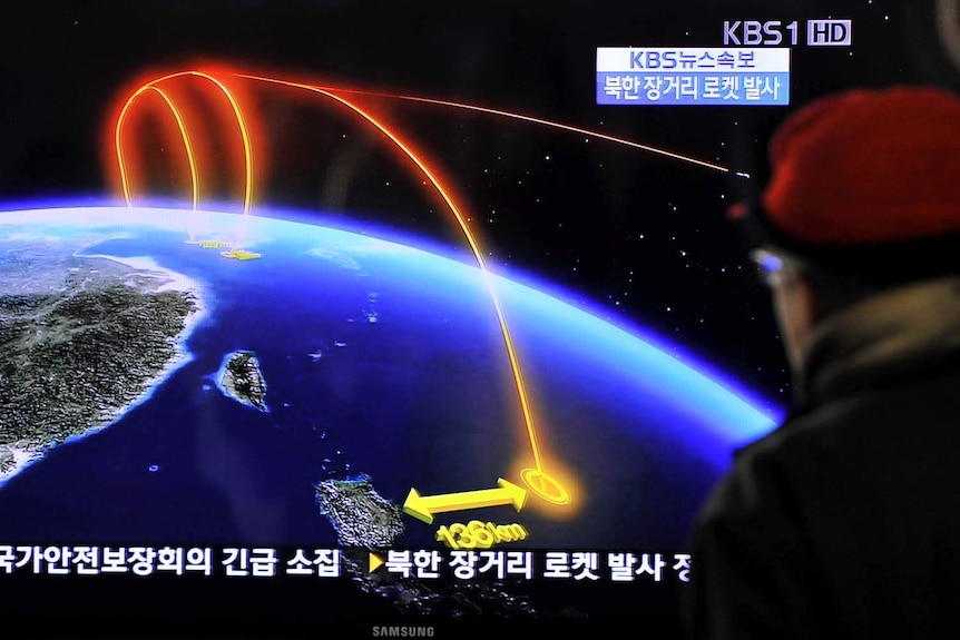 Projected flight path of North Korea rocket