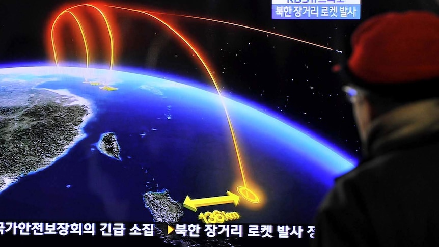 Projected flight path of North Korea rocket