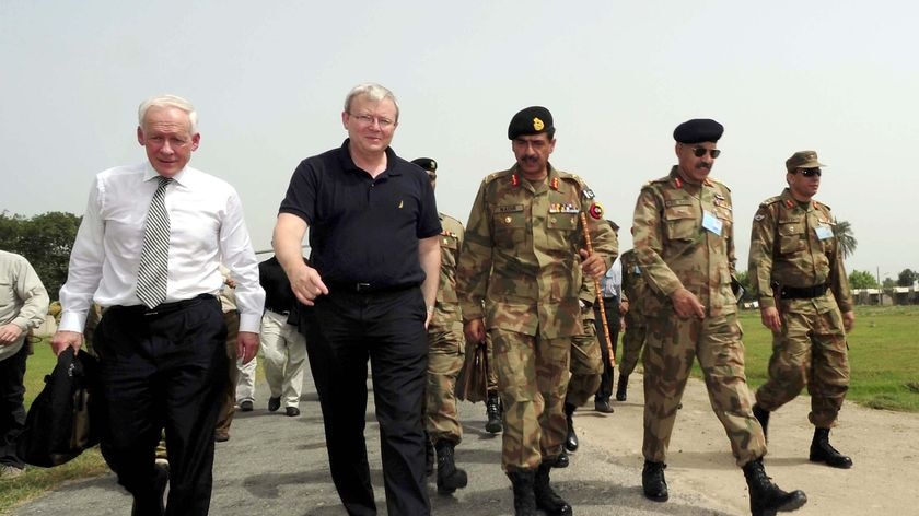 The trip to Pakistan is Kevin Rudd's first as Australia's new Foreign Minister.